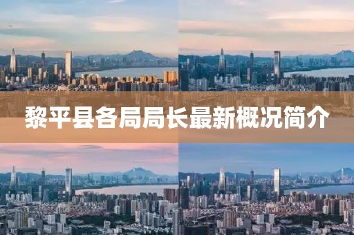 黎平縣各局局長最新概況簡介