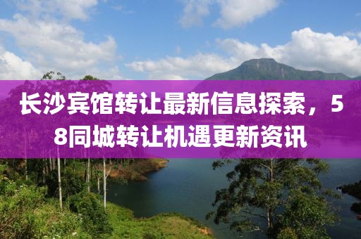 長沙賓館轉(zhuǎn)讓最新信息探索，58同城轉(zhuǎn)讓機(jī)遇更新資訊
