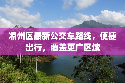 涼州區(qū)最新公交車路線，便捷出行，覆蓋更廣區(qū)域