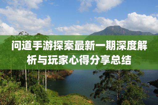 問道手游探案最新一期深度解析與玩家心得分享總結(jié)